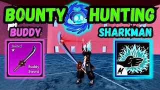 Buddy Sword + Portal & Sharkman Karate Does so Much Damage | Blox Fruits Bounty Hunting