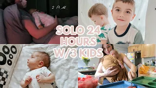 24 Hour Day in My Life With a Newborn & 2 Kids