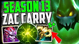 How to Play ZAC & CARRY🔥 + Best Build/Runes👌 | Season 13 Zac Jungle Guide League of Legends