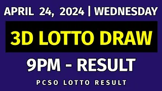 3D LOTTO RESULT 9PM DRAW April 24, 2024 PCSO SWERTRES LOTTO RESULT TODAY 3RD DRAW EVENING