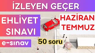 EHLİYET SINAV SORULARI 2023,  HAZİRAN TEMMUZ EHLİYET SINAVI SORULARI