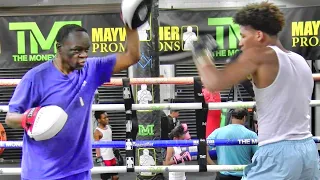 Jeff Mayweather training a young man who has never lost a fight