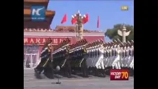 Военный парад в Китае. 3.09.2015. Проход пеших частей. Military parade in China. 03/09/2015