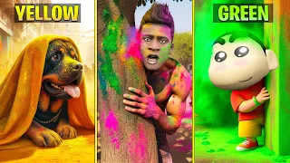 Hiding In Holi Colors In GTA 5 | Holi Hide & Seek In GTA 5