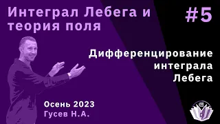 Интеграл Лебега и теория поля 5. Дифференцирование интеграла Лебега