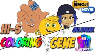 The Emoji Movie Coloring Pages - Gene Jailbreak Hi-5 Emoji Coloring Book for Children