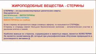 № 126. Органическая химия. Тема 20. Жиры. Часть 14. Жироподобные вещества. Стерины. Воски