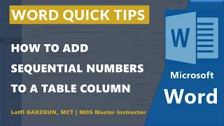 How to add sequential numbers to a table column