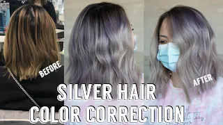 Hair Transformations with Lauryn: Silver Violet Balayage Color Correction Ep.  24