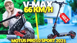 SZYBKA HULAJNOGA ELEKTRYCZNA KTÓRA POJEDZIE 66 KM/H 🛴 MOTUS Pro 10 SPORT 2021