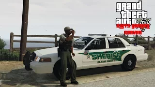 GTA 5 KUFFS Multiplayer Police Role Play #48| Blaine County Sheriff Deputy Chasing Down A Muscle Car