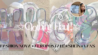 HUGE cl✭thing h✭ul !! | FASHION NOVA + AEROPOSTALE + SHEIN + VANS | keyorie eliana