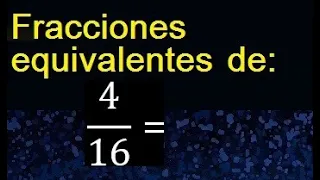 fracciones equivalentes a 4/16 , como hallar una fraccion equivalente por amplificacion y