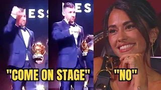 [Unseen] Messi Asked his wife Antonella to Come on the Stage but she Refused | Ballon d'Or Ceremony