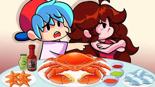 FRIDAY NIGHT FUNKIN vs  King Crab  Mukbang - FNF ANIMATION MUKBANG