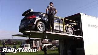 Unloading rallycar out service truck - M-Sport - Ford Fiesta R5 MK2 - Full HD