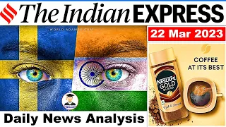 22 March 2023 Indian Express Newspaper Analysis | Daily Current Affairs | The Hindu Analysis