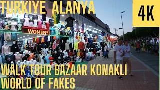 Turkey Alanya/06 July/Walk Tour/Fakes Market Konakli[4K]