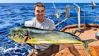 Catch and cook: Mahi Mahi out to sea!  (Pacific crossing pt. 2)