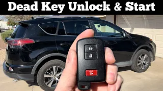 2014 - 2018 Toyota RAV4 - How to Unlock, Open & Start With Dead Remote Key Fob Battery Not Working