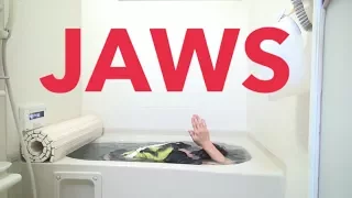 USJ　ユニバ　ジョーズJAWSアトラクションを１人で完全再現　jaws parody