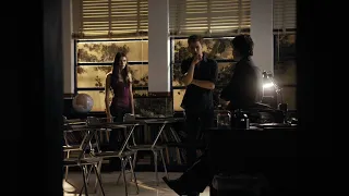 TVD 2x2 - Damon tells Elena and Stefan that Caroline is now a vampire | Delena Scenes HD
