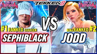 T8 🔥 Sephiblack (#1 Ranked Shaheen) vs Jodd (#1 Ranked Nina) 🔥 Tekken 8 High Level Gameplay