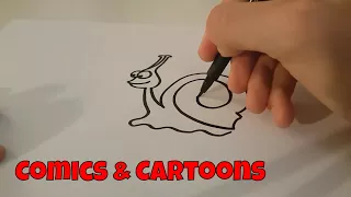 How To Draw A Cartoon Snail - Comics / Cartoons Drawing For Kids