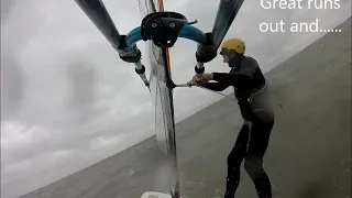 Storm Dennis windsurf session at Fraisthorpe Beach