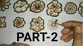 Part-2 How To:12 Different Types Of Flowers In Mehandi| Mehandi Flowers Tutorial😍# radhikahennaart