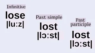 Неправильные глаголы в примерах👉lose, lost, lost