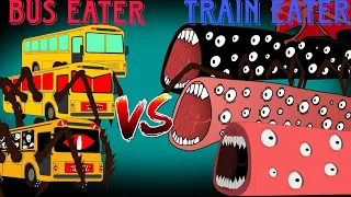 Bus eater vs train eater vs house head  all train eater all monster battle series animation