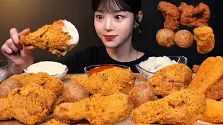 SUB)단짠바삭 bhc 뿌링클 치킨 먹방!🍗치즈볼 닭목살튀김 뿌링핫도그까지 꿀조합 리얼사운드 Chicken Mukbang Asmr