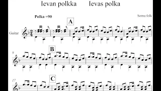Ievan polkka   guitar pdf Finish popular song.