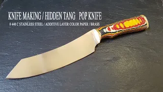 KNIFE MAKING / HIDDEN TANG POP KNIFE 수제칼 만들기 #67