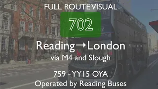 FULL ROUTE VISUAL • Reading Buses 702 towards London