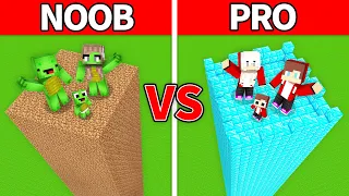 Mikey's Family DIRT POOR Tower vs JJ's Family DIAMOND RICH Tower Battle - Maizen Parody in Minecraft