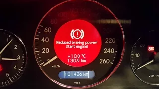 Проблема решена Reduced braking power! Start engine! / Mercedes W211 Service brake visit workshop