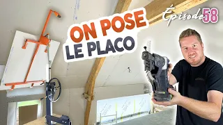 WE PLACE THE PLASTERBOARDS on the walls - EP58 - placo platre