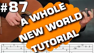 A Whole New World alladin acoustic guitar instrumental cover tutorial tabs fingerstyle lesson