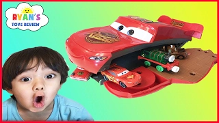 Disney Pixar Cars Toys Lightning McQueen Transformers Playset eats cars ! Egg surprise toy for kids