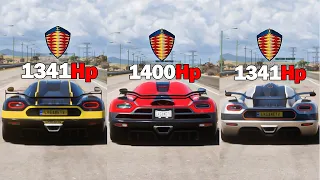 FH5 Drag Race - Agera Rs Vs Koenigseg ONE1 Vs Agera R