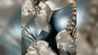 DIY Christmas Tree Ball decor 2021/ ГОЛУБОЙ НОВОГОДНИЙ ДЕКОР /Новогодние елочные шары