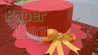 How to make Paper Hat🎩 I DIY Paper Craft I Easy I Sun Hat I Hat tutorial for kids......