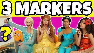 3 MARKER CHALLENGE (With Disney Princesses) Totally TV