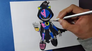 Dibujando a Metal Sonic Parca | Sonic Forces: Speed Battle | Drawing Metal Sonic Grim Reaper