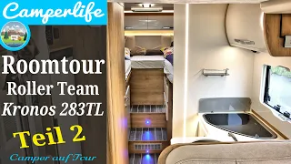 ROLLER TEAM KRONOS 283 | Roomtour | Teil 2 | Längsbetten und separate Dusche auf nur 6,99m!!