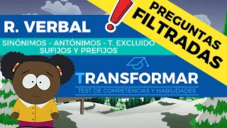 🚩 TRANSFORMAR 2021 🧐 PACK Ejercicios Filtrados❗❗ Razonamiento Verbal