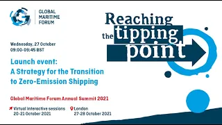 Launch event: A Strategy for the Transition to Zero-Emission Shipping