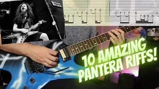 10 Amazing Pantera/Dimebag Darrell Riffs (with Guitar Tabs in E Standard)